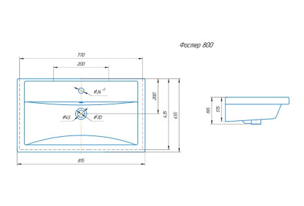 Умывальник мебельный Фостер 80 Kirovit  